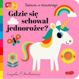 Książeczka Gdzie się schował jednorożec? Akademia Mądrego Dziecka. Zabawa w chowanego