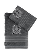 Ręcznik bawełniany frotte PAMES/3663/dark grey 50x90+70x140 kpl.