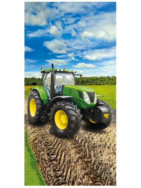 Ręcznik bawełniany 70x140 Traktor zielony