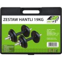 HANTLA ŻELIWNA 19 KG ( 2x9.5 KG ) WALIZKA ENERO FIT