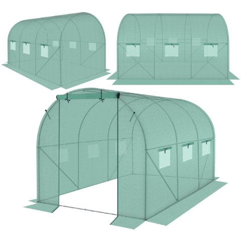SZKLARNIA TUNEL OGRODOWY 200X300X200CM PE KONTRUKCJA STAL ZIELONA
