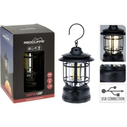 LATARKA LAMPA CAMPING CZARNA 18CM ŁADOWANIE USB REDCLIFFS