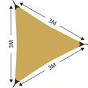 ŻAGIEL PRZECIWSŁONECZNY OGRODOWY TRÓJKĄT 3X3X3M ORCHA ŻÓŁTY