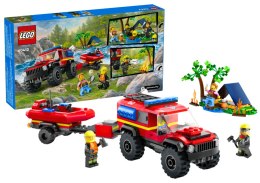 Klocki LEGO CITY Terenowy Wóz Strażacki Z Łodzią 301 Elementów 60412