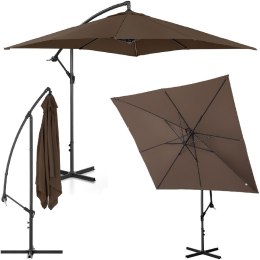 Parasol ogrodowy na wysięgniku kwadratowy 250 x 250 cm brązowy