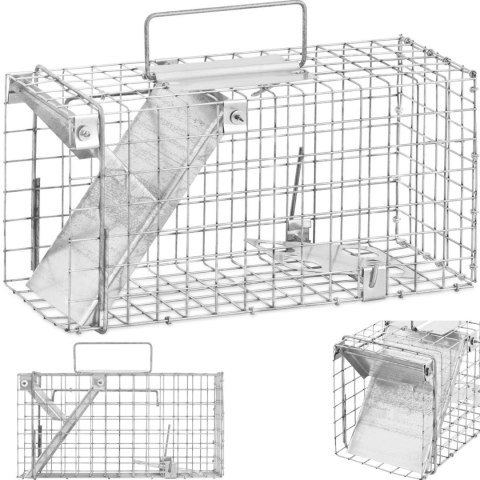 Żywołapka pułapka na kuny szczury lisy 35 x 17 x 20 cm oczka 25 x 25 mm