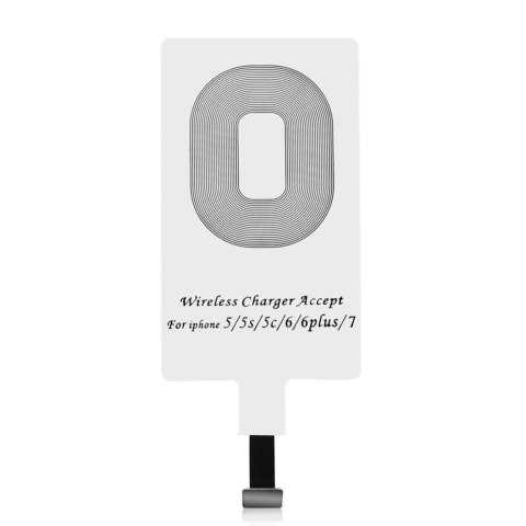 Adapter do bezprzewodowego ładowania Qi Lightning wkładka indukcyjna biały