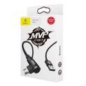 Kabel przewód dwustronny kątowy MVP z bocznym wtykiem microUSB 2m 1.5A czarny