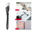 Płaski kabel przewód USB Iphone Lightning z uchwytem 2A 23CM czarny