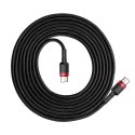 Wytrzymały elastyczny kabel przewód USB-C PD PD 2.0 60W 20V 3A QC3.0 2M czarno-czerwony