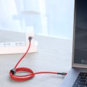 Wytrzymały elastyczny kabel przewód USB-C PD PD 2.0 60W 20V 3A QC3.0 2M czarno-czerwony