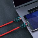 Wytrzymały elastyczny kabel przewód USB-C PD PD 2.0 60W 20V 3A QC3.0 2M czarno-czerwony