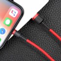 Wytrzymały elastyczny kabel przewód USB Iphone Iphone Lightning QC3.0 2.4A 0.5M czerwony