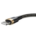 Wytrzymały elastyczny kabel przewód USB Iphone Lightning QC3.0 1.5A 2M czarno-złoty