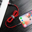 Wytrzymały elastyczny kabel przewód USB Iphone Lightning QC3.0 1.5A 2M czerwony