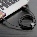 Wytrzymały elastyczny kabel przewód USB Iphone Lightning QC3.0 2.4A 1M czarno-czerwony