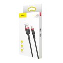 Wytrzymały elastyczny kabel przewód USB Iphone Lightning QC3.0 2.4A 1M czarno-czerwony