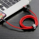 Wytrzymały elastyczny kabel przewód USB Iphone Lightning QC3.0 2.4A 1M czerwony