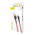 Wytrzymały elastyczny kabel przewód USB Iphone Lightning QC3.0 2.4A 1M czerwony