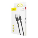 Wytrzymały elastyczny kabel przewód USB USB-C QC3.0 2A 2M czarno-szary