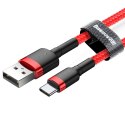 Wytrzymały elastyczny kabel przewód USB USB-C QC3.0 3A 0.5M czerwony