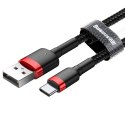 Wytrzymały elastyczny kabel przewód USB USB-C QC3.0 3A 1M czarno-czerwony