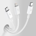 Superior 3w1 kabel USB Iphone Lightning USB-C microUSB 3.5 A 1.5 m Biały