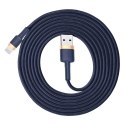 Wytrzymały nylonowy kabel przewód USB Iphone Lightning QC3.0 1.5A 2M niebieski