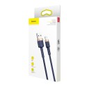 Wytrzymały nylonowy kabel przewód USB Iphone Lightning QC3.0 1.5A 2M niebieski