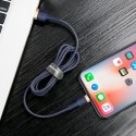 Wytrzymały nylonowy kabel przewód USB Iphone Lightning QC3.0 1.5A 2M niebieski