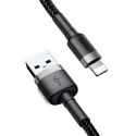 Wytrzymały nylonowy kabel przewód USB Iphone Lightning QC3.0 2A 3M czarno-szary