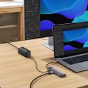 StarJoy HUB 8w1 USB-C 3xUSB HDMI RJ45 czytnik kart SD i TF PD szary