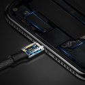 Kabel przewód w materiałowym oplocie USB - iPhone Lightning 1.8m - czarny