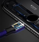 Kabel przewód w materiałowym oplocie USB - iPhone Lightning 1.8m - czarny