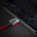 Kabel przewód w materiałowym oplocie USB - iPhone Lightning 1.8m - czerwony