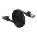 Kabel sieciowy płaski Patchcord RJ45 Speed Six 1000Mbps 2m - czarny