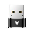 Mała przejściówka adapter wtyczka ze złącza USB-C na USB - czarny