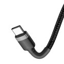 Wytrzymały kabel przewód w oplocie USB-C do USB-C QC3 2m - czarno-szary