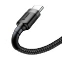 Wytrzymały kabel przewód w oplocie USB do USB-C QC3 0.5m - czarno-szary