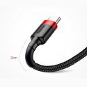 Wytrzymały nylonowy kabel przewód USB - USB-C QC3 3m - czerwony