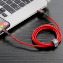 Wytrzymały nylonowy kabel przewód USB - iPhone Lightning QC3 3m - czerwony