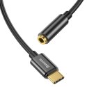 Adapter do słuchawek przejściówka L54 z USB-C na gniazdo audio jack 3.5mm DAC czarny