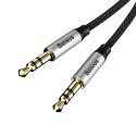 Kabel przewód audio stereo Yiven M30 AUX 3.5mm Mini Jack 1.5m - srebrno-czarny