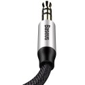 Kabel przewód audio stereo Yiven M30 AUX 3.5mm Mini Jack 1.5m - srebrno-czarny