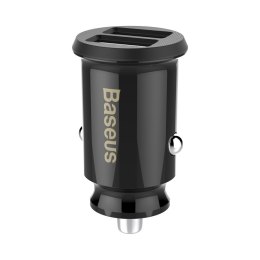 Mini ładowarka samochodowa do telefonu 2x USB Grain Car Charger czarny