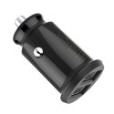 Mini ładowarka samochodowa do telefonu 2x USB Grain Car Charger czarny