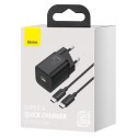 Szybka ładowarka sieciowa Super Si QC PD 25W 3A + kabel USB-C 1m czarny