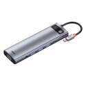 Wielofunkcyjny HUB replikator portów USB-C Metal Gleam 11w1 szary