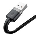 Wytrzymały kabel w oplocie do iPhone USB - Lightning QC3.0 2.4A 1m czarno-szary