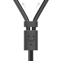 Kabel przewód audio 3.5mm mini jack żeński - 2RCA męski 25cm szary